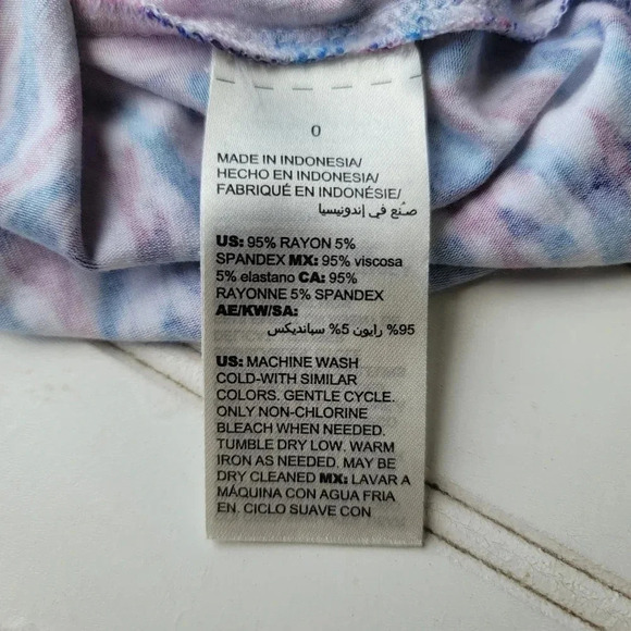 Chico’s Pastel Ikat Print Keyhole Short Dress Warm Multi Size 0 Small Blue Pink - Picture 8 of 12